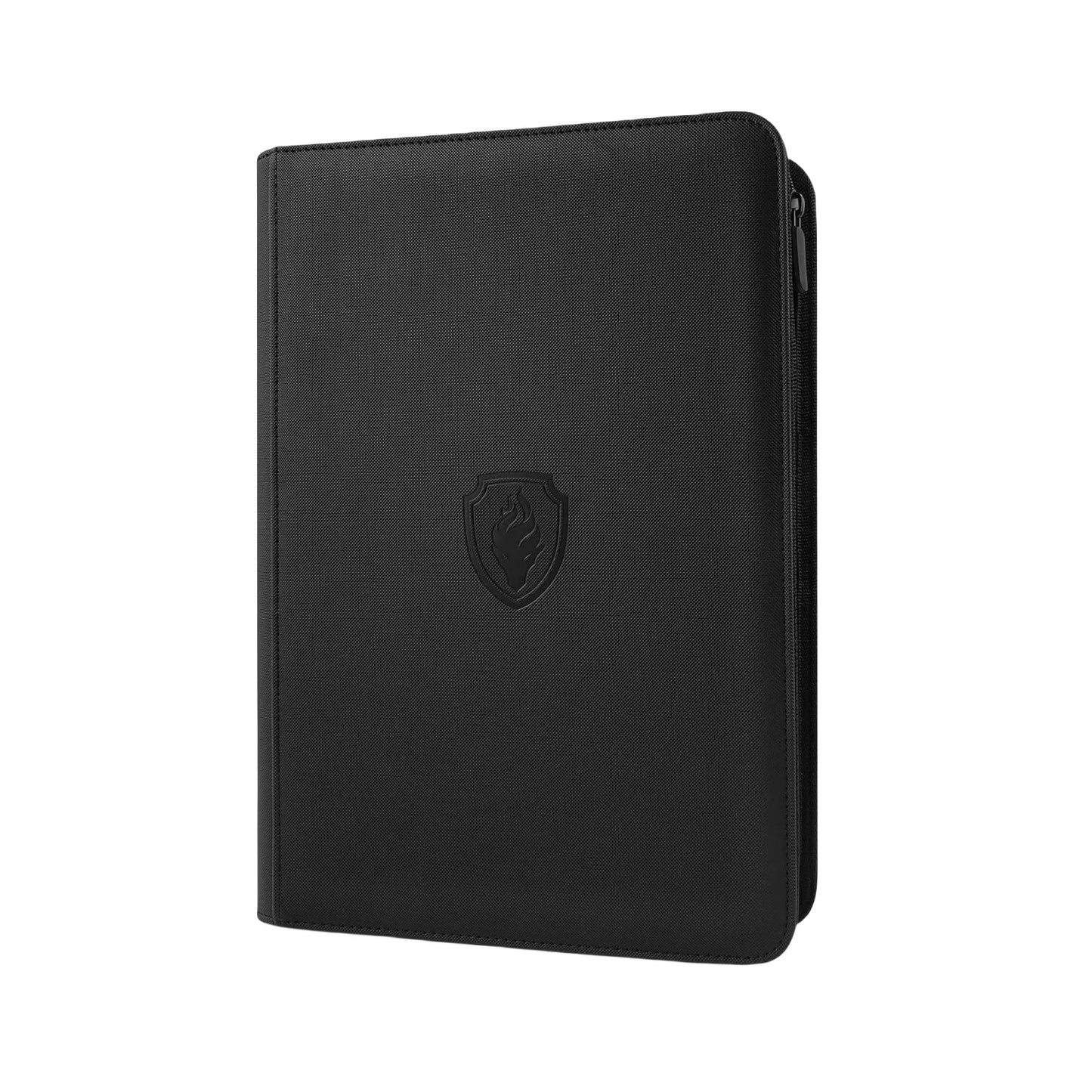 9 Pocket Trading Card Binder, PU Cover Zipper Card Collection Album, Sturdy 360 Side-Loading Card Folder Holder for Game Cards