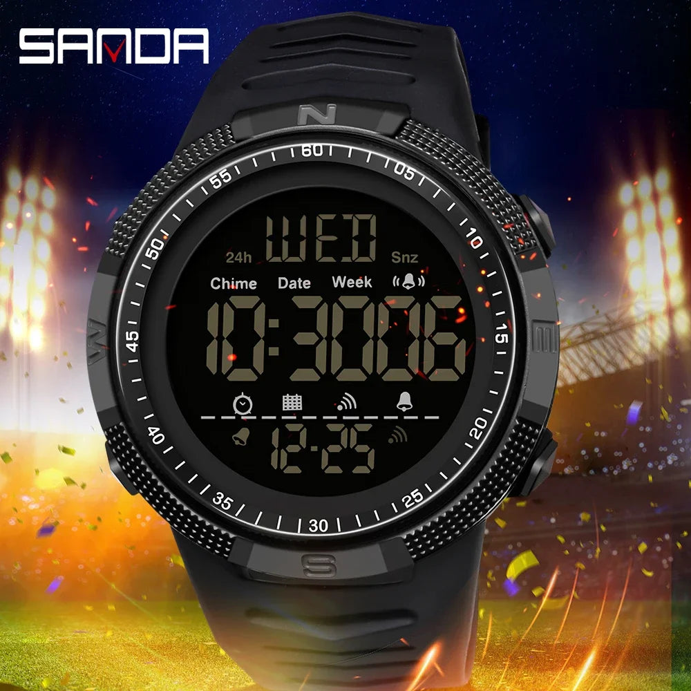 SANDA 6014 Military Sport Watch for Men Clock Digital Wristwatches Shockproof Countdown Waterproof Bracelet Relojes Para Hombre