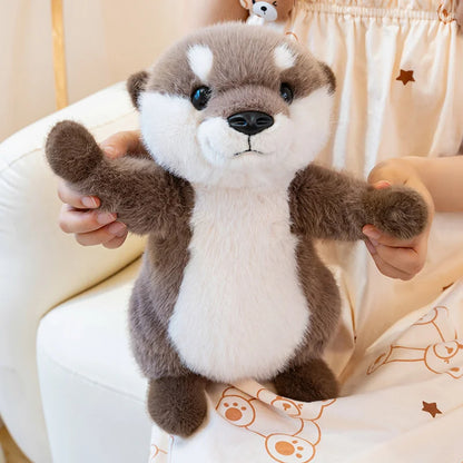 Hugging Otter Plush Toys Fluffy Cozy Magnetic Animal Doll Cute Well-behaved Baby Otter Doll Funny Children Toys Nice Gift