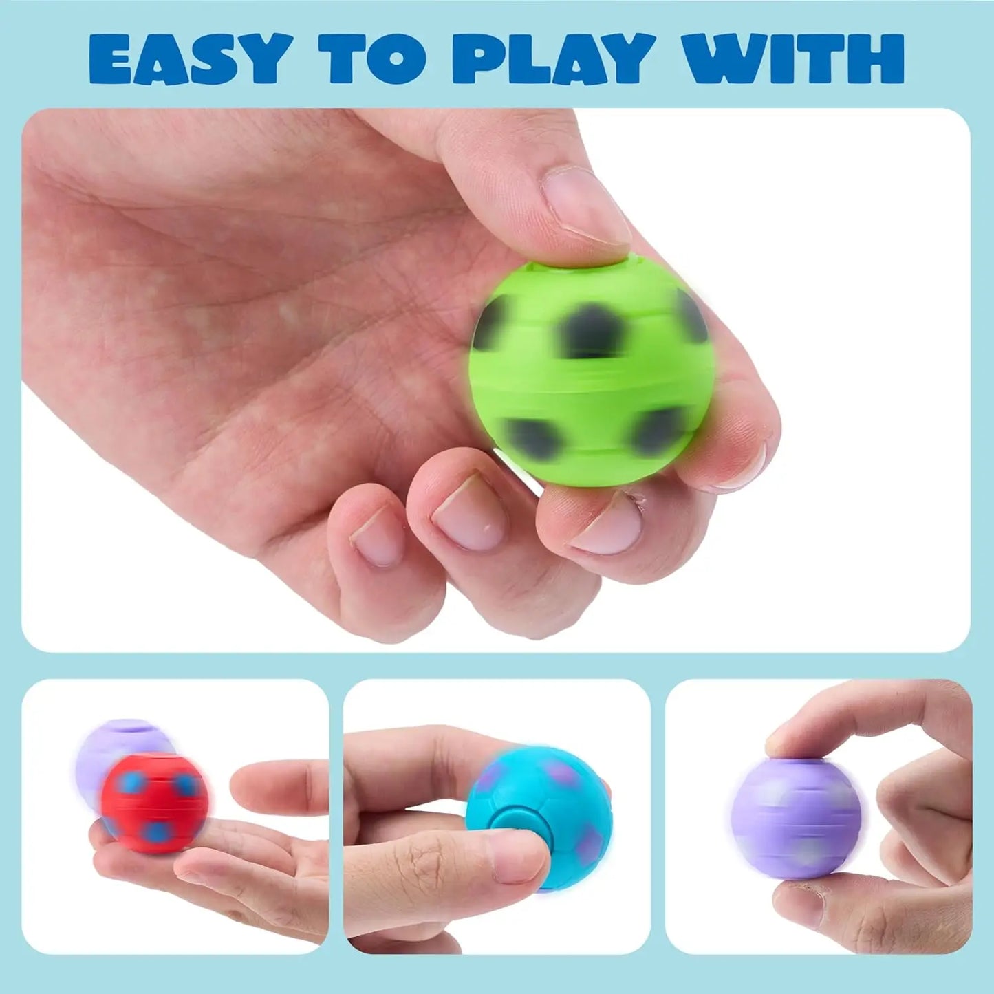 JOYFY 36 Pack Soccer Fidget Spinners Soccer Party Favors Fidget Toys Bulk Goodie Bag Stuffers for Kids Birthday Chirstmas Party