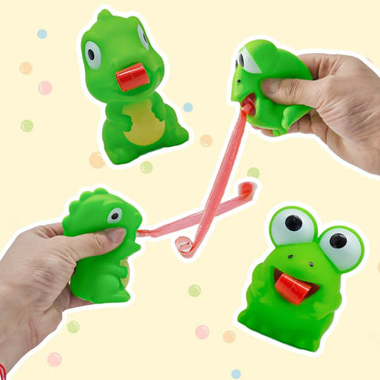 Fidget Decompression pinch toy Creative Frog Dinosaur Sticking Tongue Out Relieve Stress Children Fun Squeeze Interactive Toys