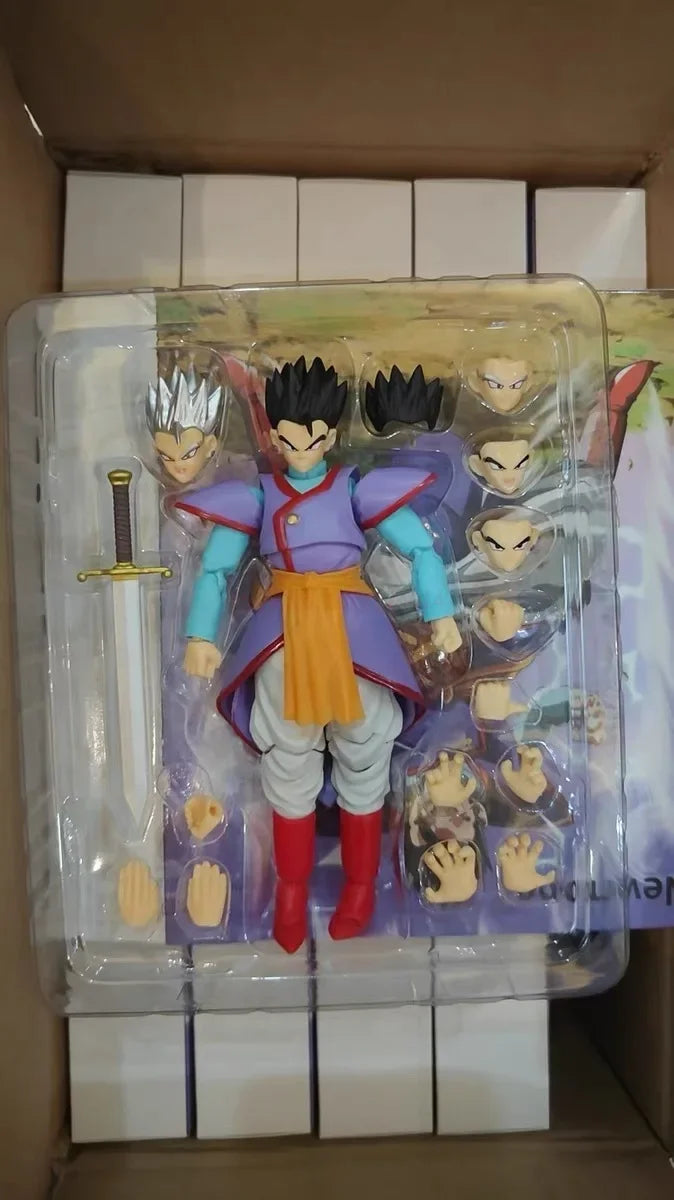 In Stock Dragon Ball Anime Figures Kaioshin Son Gohan Action Figure Supreme Kai God Of Creation Shf Pvc Model Desktop Decoration