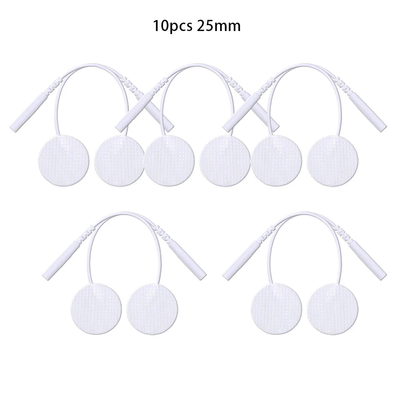 25mm Self-Adhesive Electrode Pads with Conductive Gel for EMS Electric Muscle Stimulator Pulse Massager Replacement Accessory
