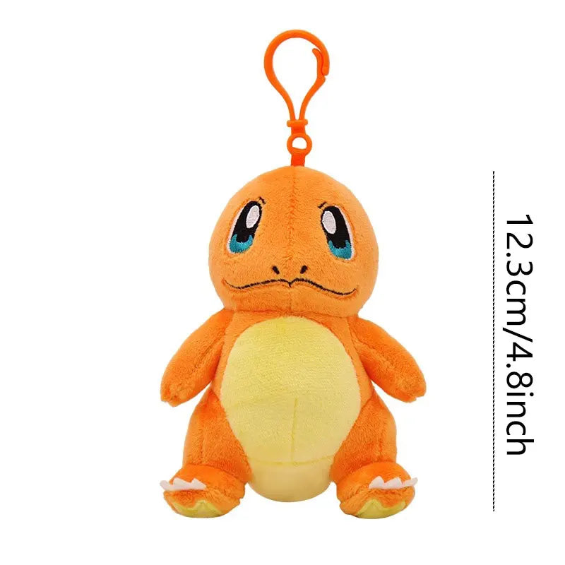 Anime Pokemon Kawaii Pikachu Keychain Eevee Mew Bulbasaur Charmander Snorlax Psyduck Stuffed Toy Cute Plush Keyring Doll Pendant