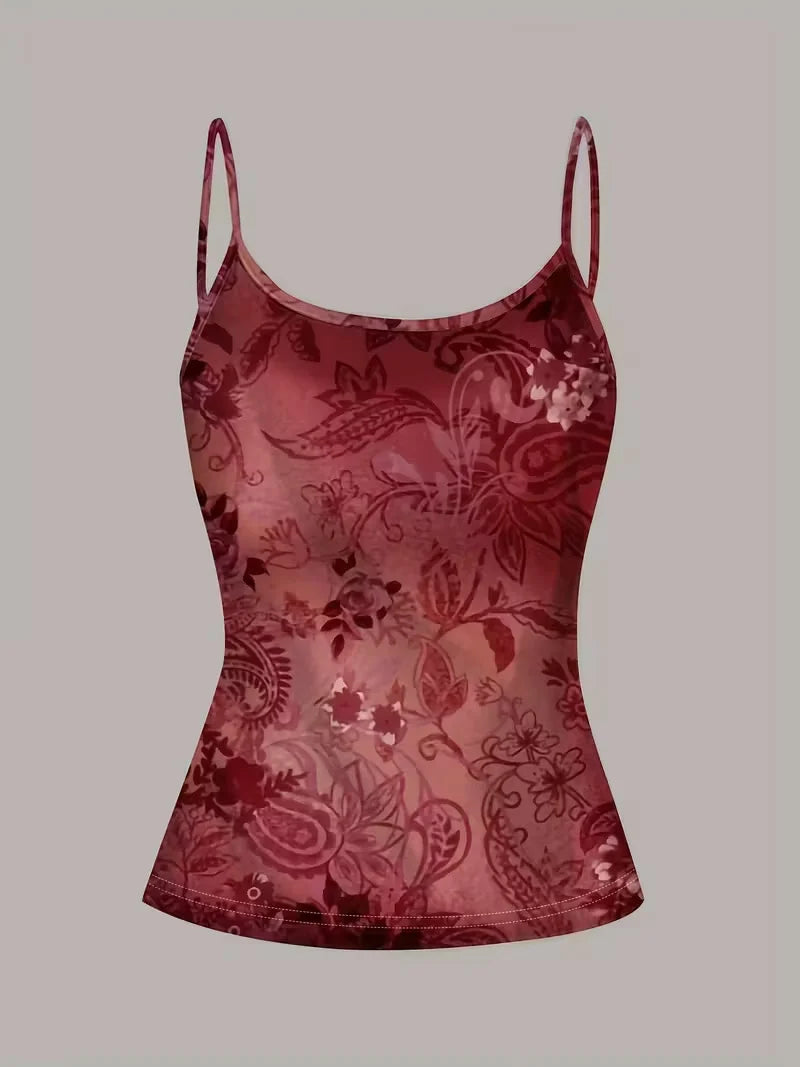 Floral-Print Cropped Tank Top
