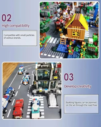 32X32 Dots Styles Classic Building Block Base Plate City View Traffic Road Figures Construction Toys Bricks Plastic Baseplates