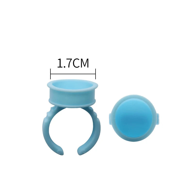 AILEISHI 100Pcs Disposable Eyelash Glue Fan Cup Rings Holder Container Tattoo Pigment Eyelash Extension Tools Lash Supplies
