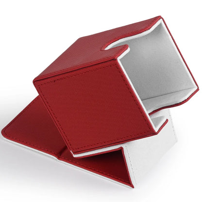 Card Deck Box,Card Deck Case Holds 100+ Sleeved Cards, PU Leather Card Storage Box For  TCG game trading cards.