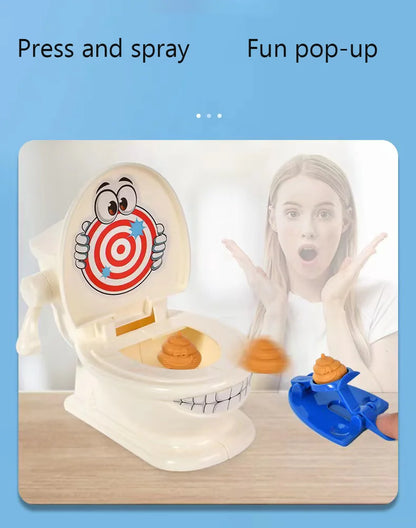Mini Toilet Anti Stress Toys Two Person Interactive Catapult Toilet Toy Tabletop Game Throw Battle Toy Poops for Kids Adult
