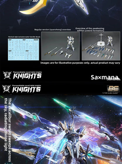 SNAA Knights of The Round Table Percival Tristan Achilles Lancelot Model Kit Collectible Action Figure with Dual Armor Modes