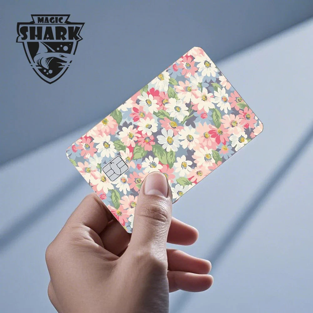 Magic Shark Flower Butterfly Bear Wing No Fade PVC Film Skin Cover Sticker for Bank Debit Credit Card