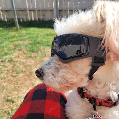 Dog Goggles Medium Small Breed Dog Sunglasses for Adjustable UV Protection Eyewear for Dog Puppy Outdoor Riding Driving