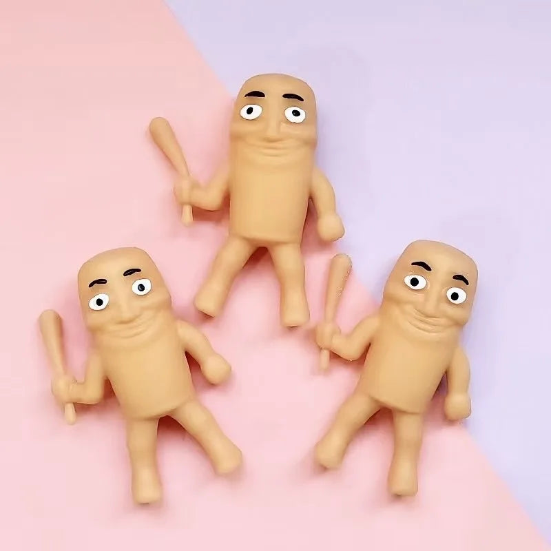 Kawaii Tung Tungtung Sahar Squeeze Toys Collectible Viral Brainrot Fidget Toy Wooden Stick Man Anti Stress Reliever Toys Figet