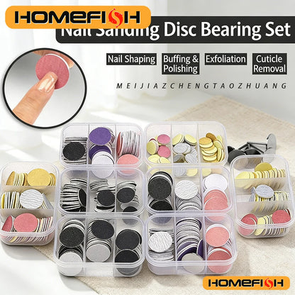60pcs Replaceable Sanding Paper With Metal Disk Pink Pedicure Nail Bit Sandpaper Foot Care Tool Accessories