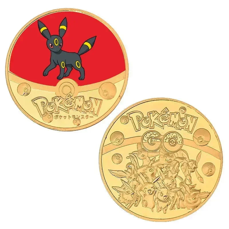 Anime Gold Plated Gold Coin Game Commemorative Coin Pikachu Mewtwo Charizard Gold Coin Game Collection childrens gift