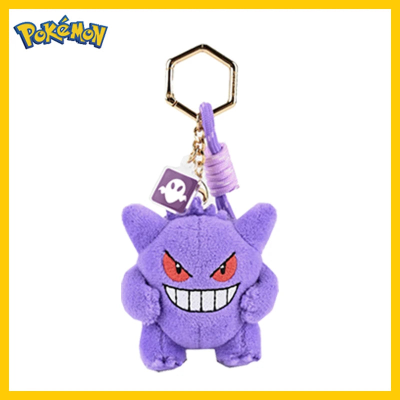 Original Anime Pokemon Kawaii Pikachu Keychain Gengar Mew Jigglypuff Mimikyu Stuffed Toy Cute Plush Keyring Doll Pendant Gift