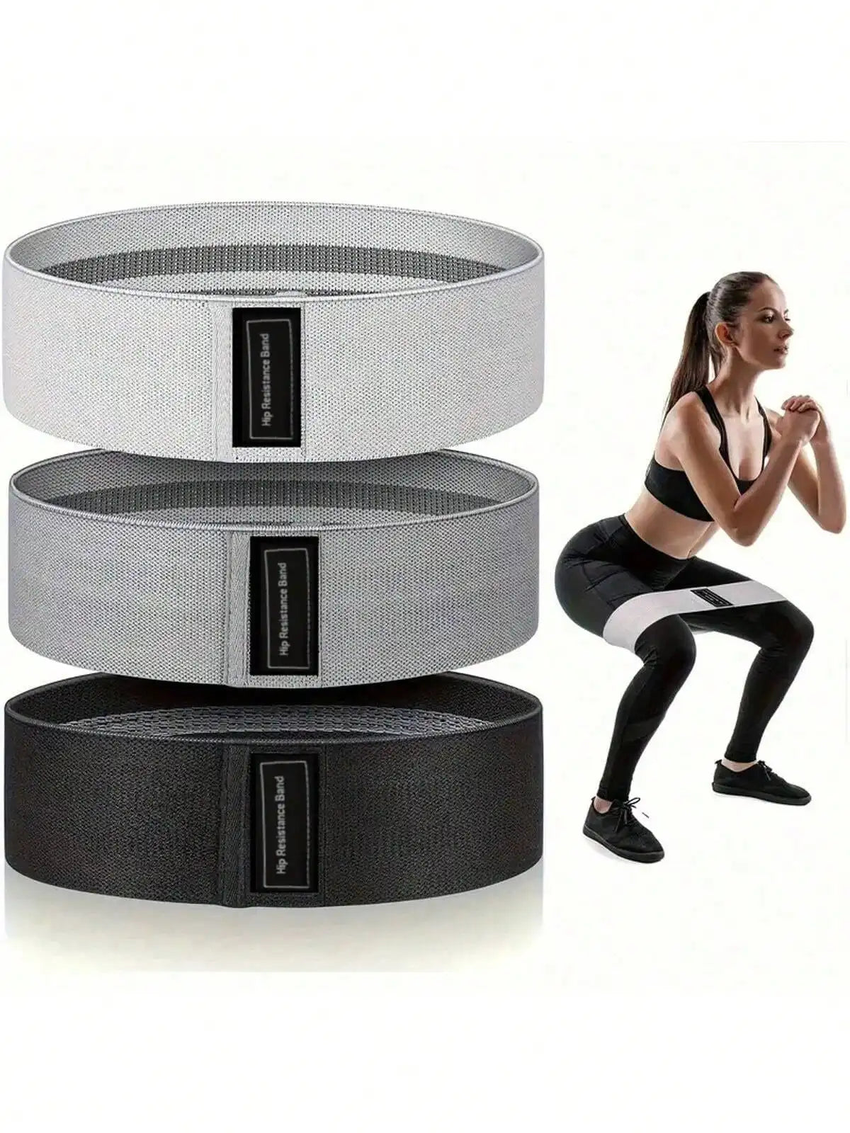 Basic Fabric Resistance Hip Booty Bands Glute Thigh Elastic Workout Bands Squat Circle Stretch Fitness Strips Loops Yoga Gym
