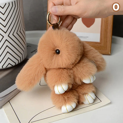 15cm Gifts Rabbit Fur Keychain Women Bag Car Key chain Pendant Decoration Jewelry Bags Hangings Accessories