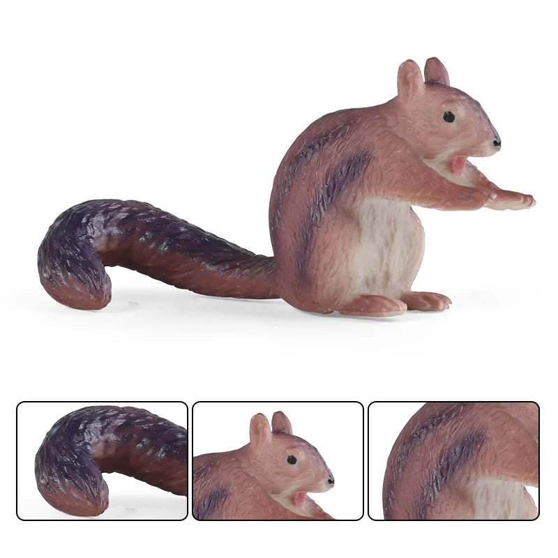 Oenux Wild Animals Simulation Rodent Marmot Mouse Model Squirrel Rat Chinchilla Action Figure Figurine Collection Cute Kid Toy