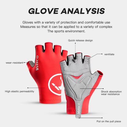 Breaking Wind Cycling Half Finger Gloves Anti-slip Bicycle Mittens Racing Road Bike Glove MTB Biciclet Guantes