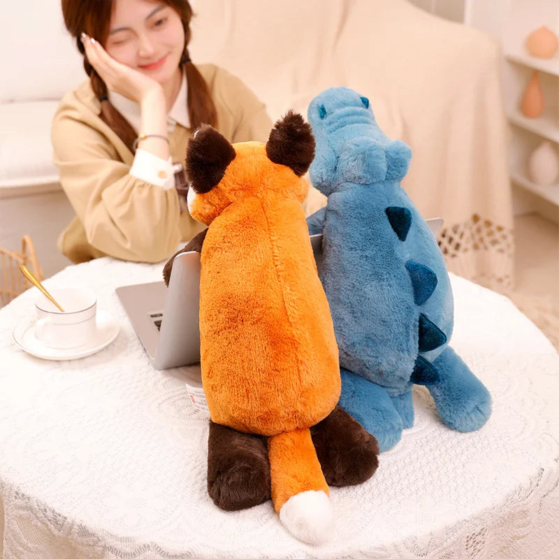 45-70cm Super Soft Lazy Fluffy Plush Stuffed Animals Plushie Raccoon Fox Crocodile Sloth Hug Throw Pillow Birthday Gift Boy Girl