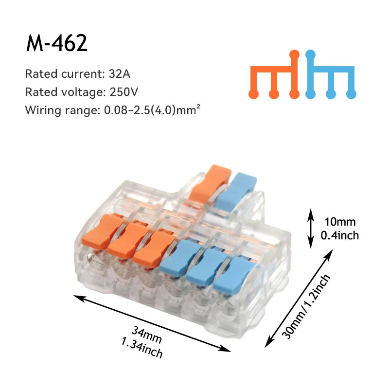 10/50 PCS Mini Fast Wiring Connectors Universal Compact Lever Crimp Splitter Electrical Conductors Push-in Home Terminal Block