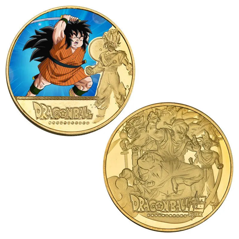 Dragon Ball Gold Plated Gold Coin Son Goku Vegeta Commemorative Coins Children Classic Anime Peripherals Collection Toy Souvenir