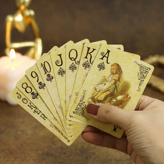 1Set Vintage Style Playing Cards Alice in Wonderland Poker Playing Cards Deck Board Games Retro Poker Never open