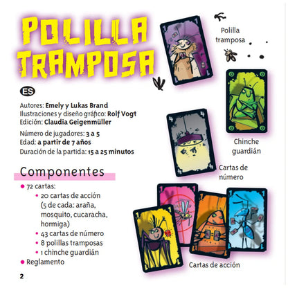 Polilla Tramposa Español Playing Card Game The Cheating Moth Spanish Board Game Juego Cartas Family Games For Party