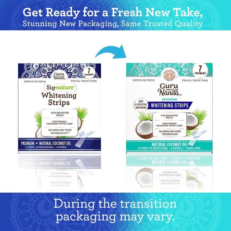 Whitening Strips, 7-day treatment (7 Packets - 2 Strips per pack)- Enamel-Safe Strips for Sensitive Teeth - Non-Slip, Dry Strip