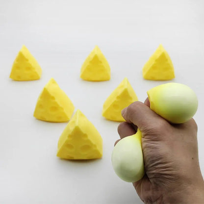 Kids Adult Squeeze Toy Simulation Cheese Squeeze Toys Soft Cute Decompressing Pinching Cheese Sticky Slow Rebound