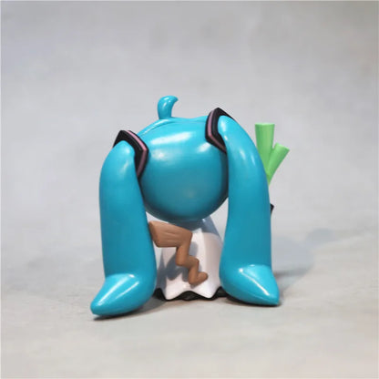 In Stock Anime Hatsune Miku Q Pikachu Model Figure Green Onion Pvc Action Figures Collection Model Classic Toys Kids