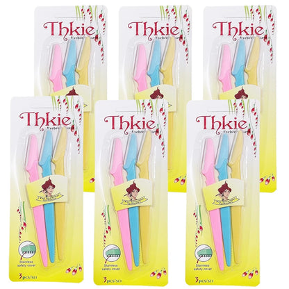 Mix Color Eyebrow Razor Women Face And Body Safe Trimmer Hair Shaver Eye Brow Remover With Cover Small Makeup Tools Set