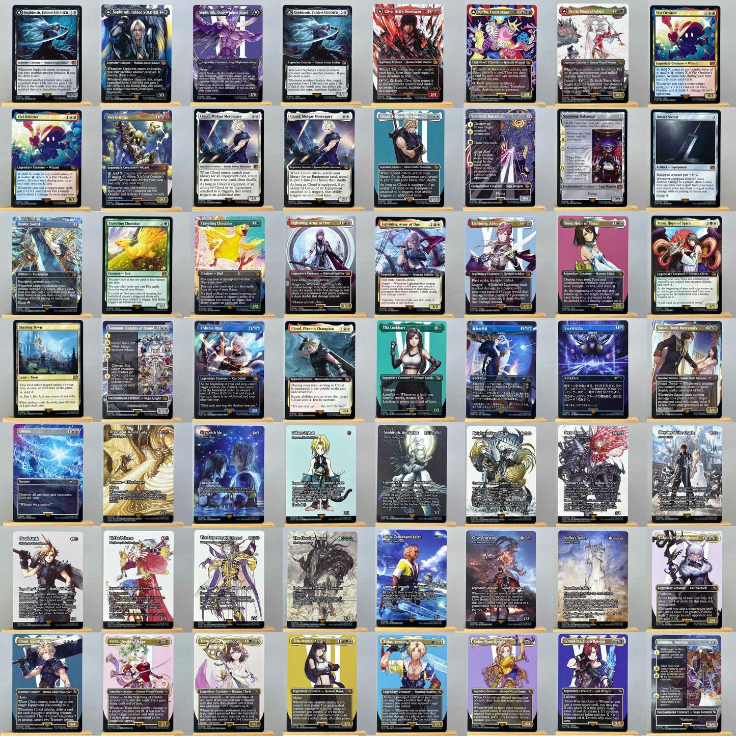 FIN HOLO14-Ⅰ01 Tcg proxy magical cards Vivi Ornitier Sephiroth, Fabled SOLDIER Summon Bahamut Cloud, Midgar Mercenary gathering