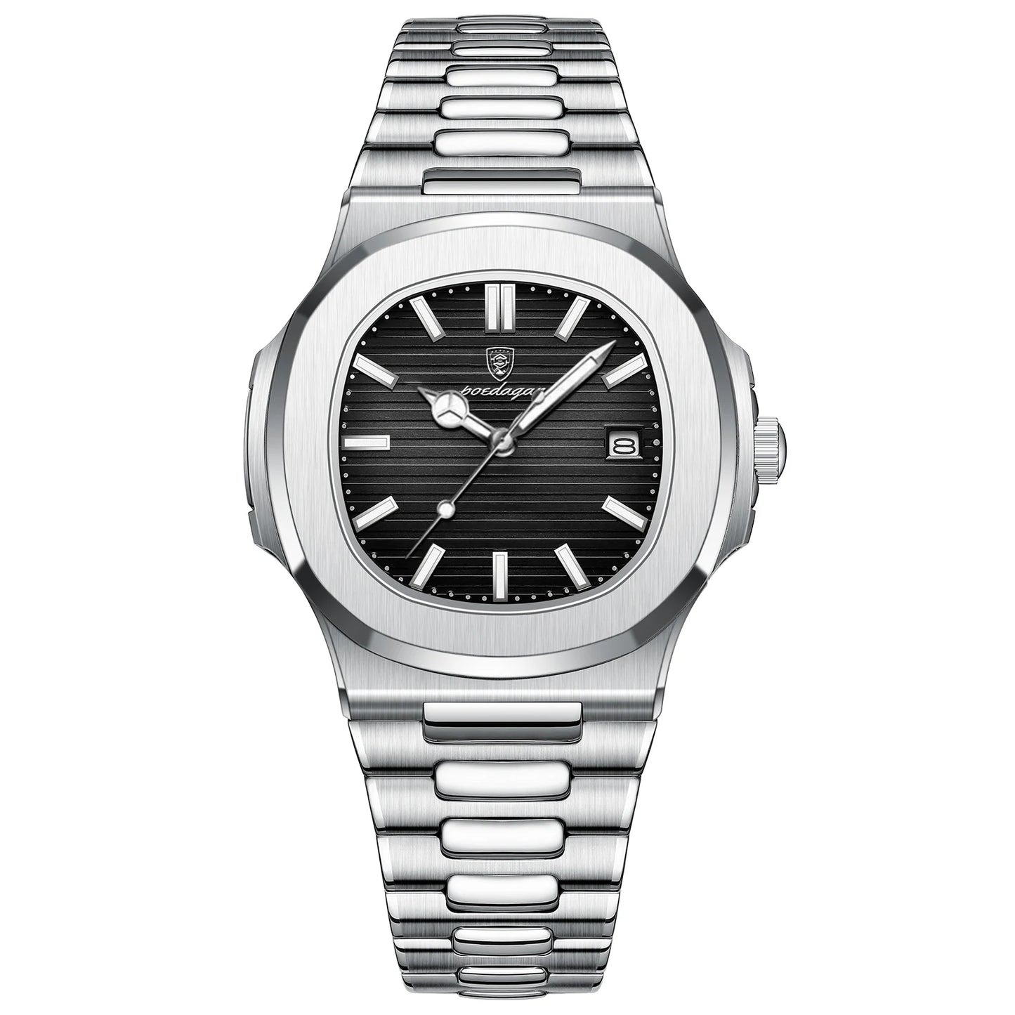 POEDAGAR Fashion Square Quartz Man Clock Waterproof Luminous Date Stainless Steel Watches For Men Luxury Business Men Wristwatch