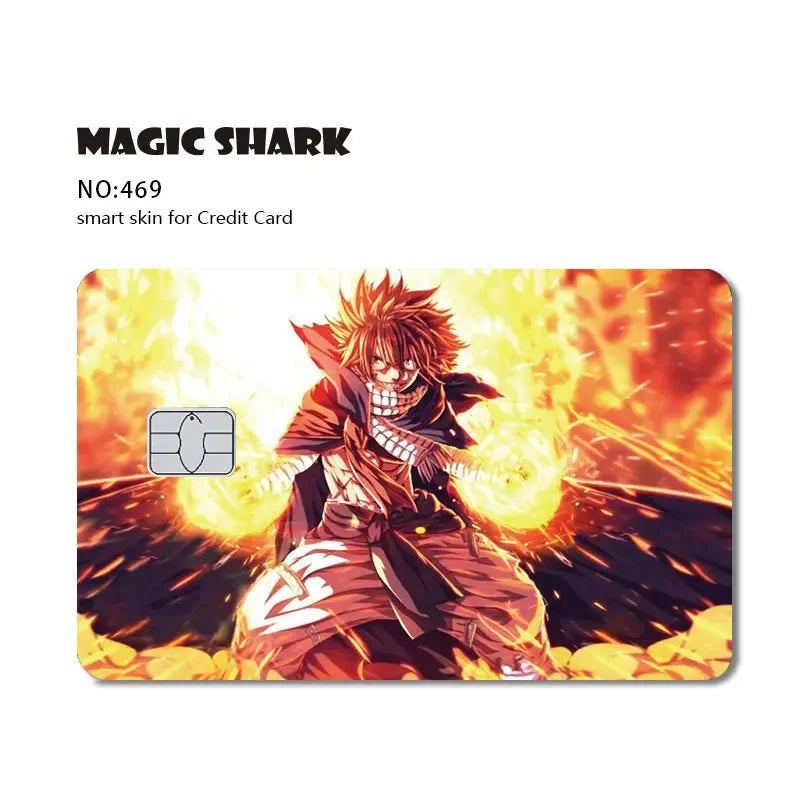 Magic Shark Cartoon Rabbit Warrior Flower Anime Chocolate PVC Sticker Film Skin Cover for Debit Credit Card