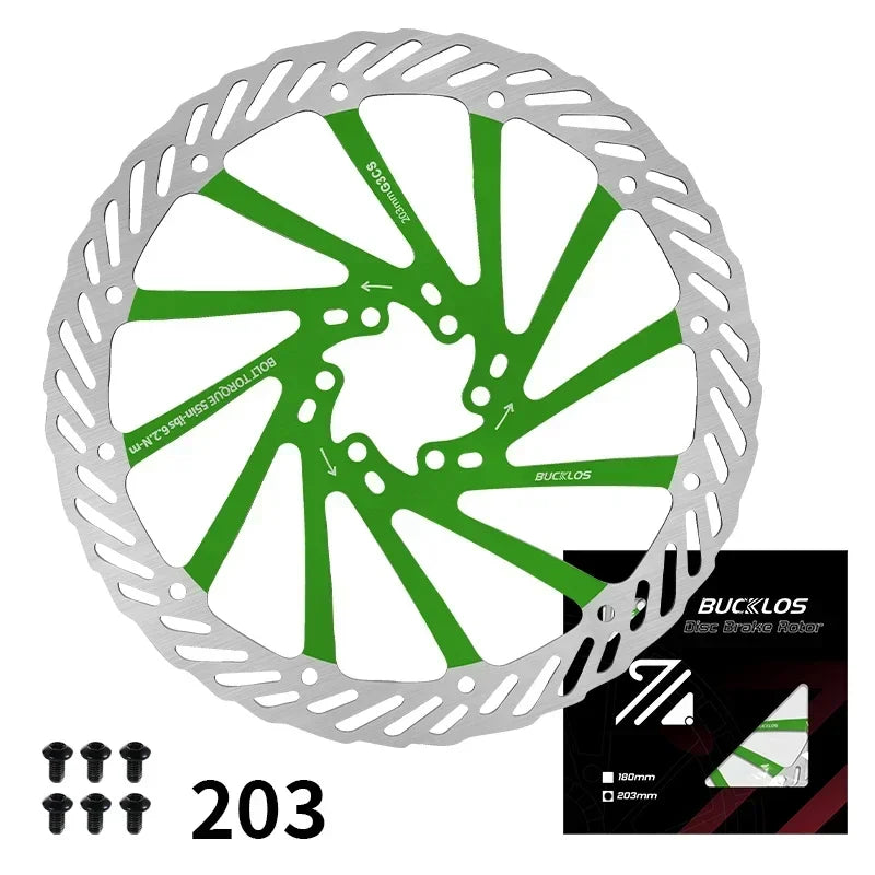 BUCKLOS Ultralight MTB Bike Hydraulic Disc Brake Rotor 160/180/203mm Mountain Road Racing Bicycle Brake Disc with 6 Free Bolts