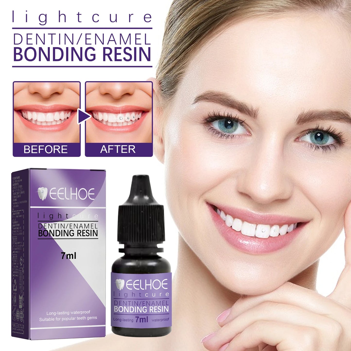 Tooth Gem Glue Dental Adhesive for Tooth Gems Diamond Kit Glue Teeth Crystal Jewelry Sturdy Tooth Jewelry Orthodontic Gel 7/10ml