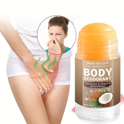 Coconut Body Deodorant Stick, Suitable for Both Men and Women, Moisturizing and Non-Frictional, Suitable for the Whole Body and Intimate Areas, a Travel Essential, for Daily Use | Natural Deodorant
