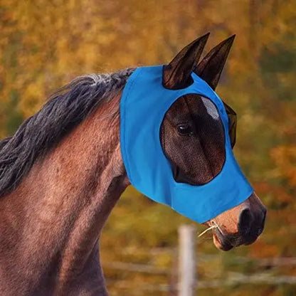 Horse Bit Face Mask Anti-Mosquito Insect Bite Protection Headwear for Equestrian Use