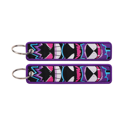 Japanese Anime Elf Monsters Keychain for Cars Backpack Key Holders Embroidery Keyrings Key Tag Jet Tag Accessories Gifts 1pcs