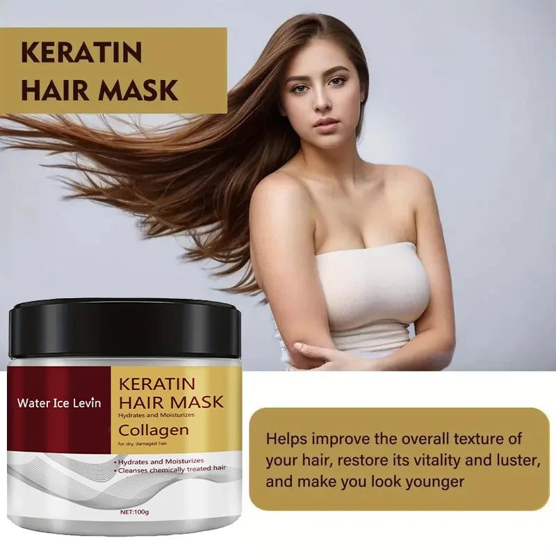 Water Ice Levin Keratin Hair Mask: Deep Hydration & Repair for Dry, Damaged Hair in 10 Minutes