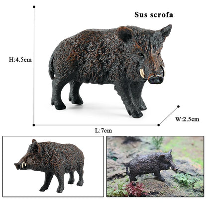 Oenux Wild boar Tapirus Indicus Porcupine Animals Simulation Model Action Figures Figurine Educational Collection Kids Toy Gift