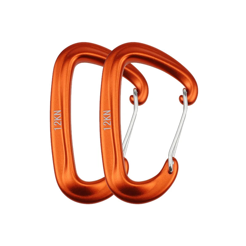 12KN Small Climbing Carabiner D-Shape Mountaineering Buckle Hook Safety Lock Outdoor Camping Hiking Key Chain