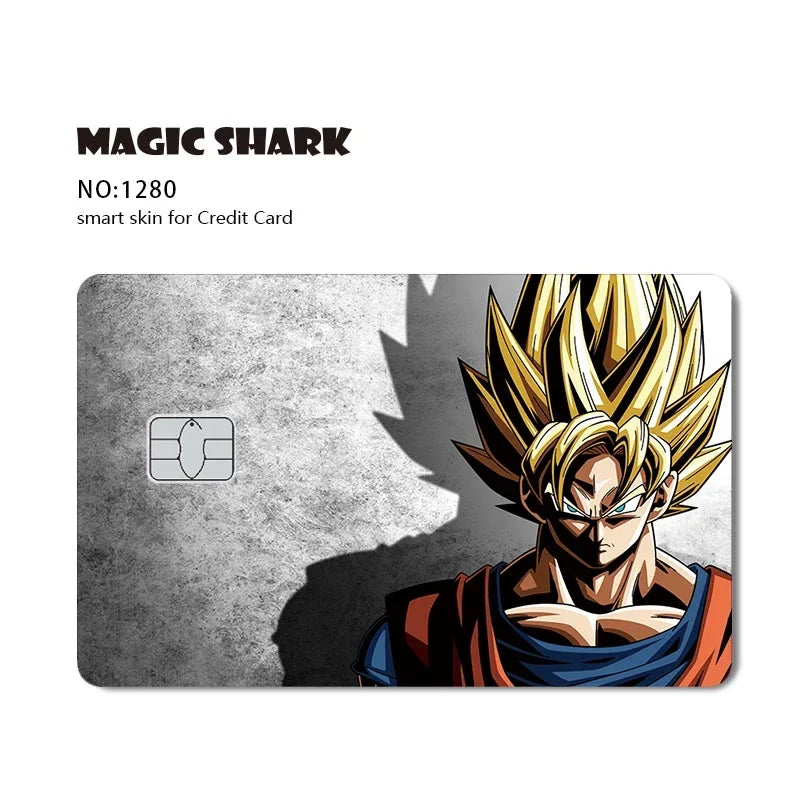 100% New Anime Goku Vegeta Super Saiyan 3M Front Film Skin Sticker Cover for Debit Credit Card