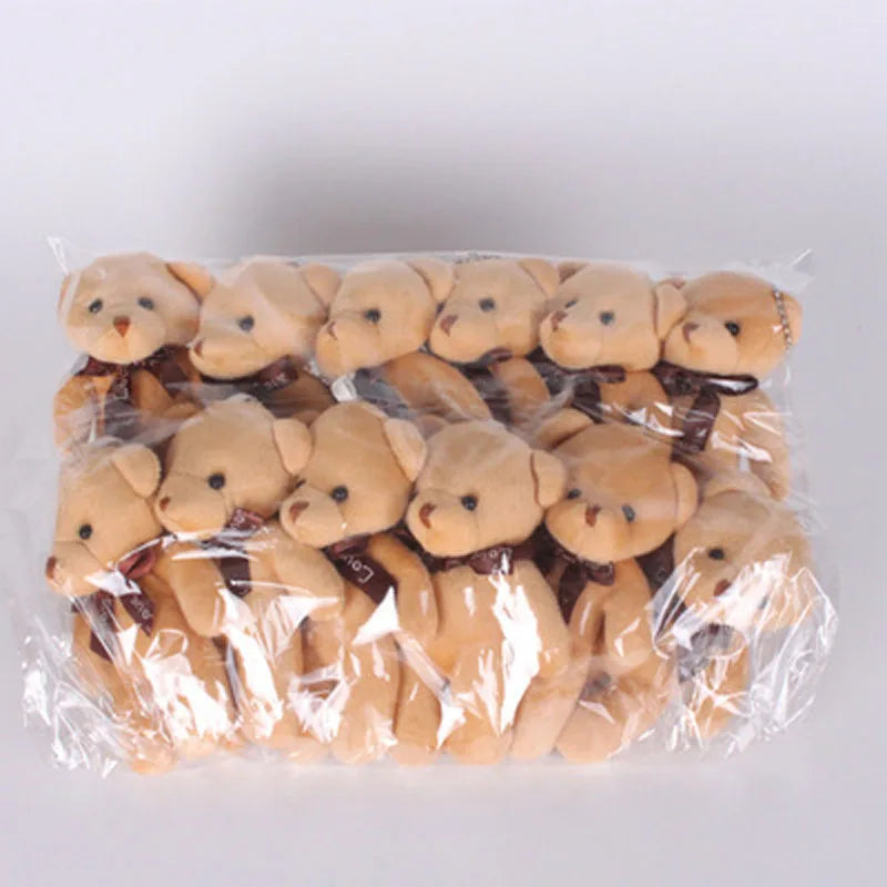 12Pcs/Lot Soft Stuffed Bear Plush Toys Mini Teddy Bear Dolls Toy Small Gift for Party Wedding Keychain Bag Pendant Teddy Doll