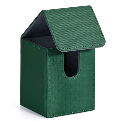 Card Deck Box,Card Storage Box holds 100+ Single Sleeved Cards, PU Leather Magnetic Closure for Magic cards TCG cards