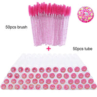 50pcs hot pink glass