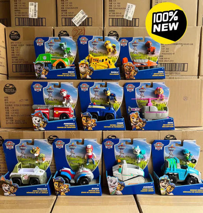 Genuine Paw patrol Dino Rescue Rex Ryder Everest Rescue Vehicle with Collectible Action Figure Patrulla Canina Children TOY Gift