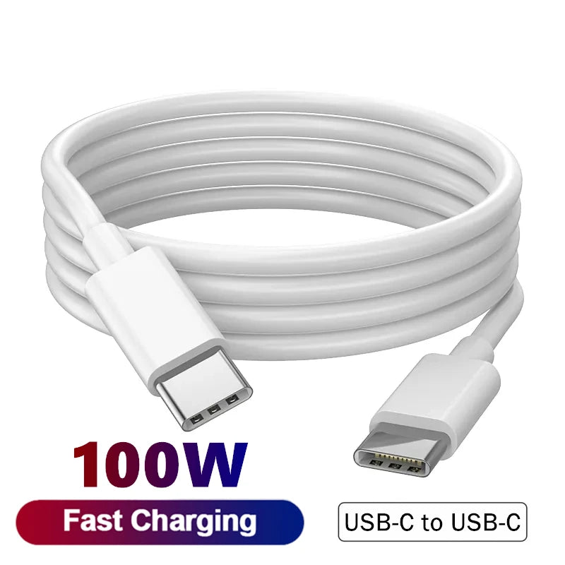 100W USB-C to USB-C Fast Charging PD Cable For iPhone 15 16 17 Pro Max Huawei Mate 60 Xiaomi Samsung Type C to Type C Data Cable